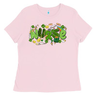 Bubblegum Pink st.patrick's day nurse Ladies Tee - MaliasSmallBusiness