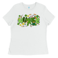 White st.patrick's day nurse Ladies Tee - MaliasSmallBusiness