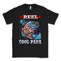 Black reel cool papa american flag bass fishing Classic Tee - LillyAllenDesigns