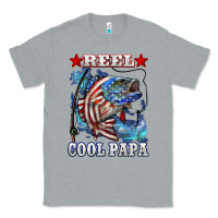 Heather Grey reel cool papa american flag bass fishing Classic Tee - LillyAllenDesigns