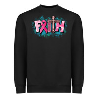 Black Cancer Faith Cross Heavyweight Sweatshirt - HowdyJamesFarm