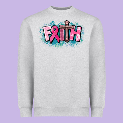 Cancer Faith Cross Heavyweight Sweatshirt Designed By Howdyjamesfarm