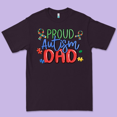 Proud Autism Dad Premium Tee Designed By Maliassmallbusiness