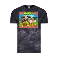 Cloud Black Happy Easter Farm Animals 20oz skinny Vintage Tee - LillyAllenDesigns