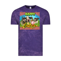 Cloud Purple Happy Easter Farm Animals 20oz skinny Vintage Tee - LillyAllenDesigns