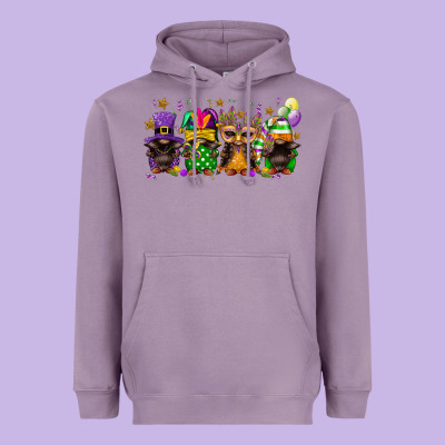 Mardi Gras Afro Gnomies Heavyweight Hoodie Designed By Fadigitalartstudio