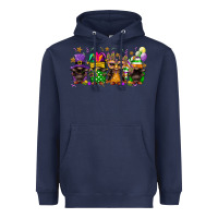 Navy mardi gras afro gnomies Heavyweight Hoodie - FaDigitalArtStudio