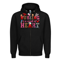 Black nursing is a work of heart Zipper Hoodie - OliviaCreatesArt