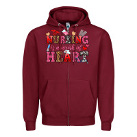 Burgundy nursing is a work of heart Zipper Hoodie - OliviaCreatesArt