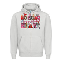 Dove Grey nursing is a work of heart Zipper Hoodie - OliviaCreatesArt
