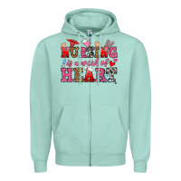 Seafoam nursing is a work of heart Zipper Hoodie - OliviaCreatesArt