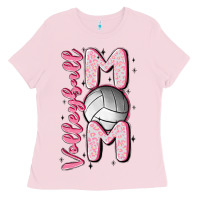 Bubblegum Pink volleyball mom Ladies Tee - MaliasSmallBusiness