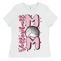 White volleyball mom Ladies Tee - MaliasSmallBusiness