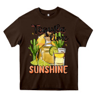 Chocolate Brown tequila lime sunshine Heavy Core Tee - MaliasSmallBusiness