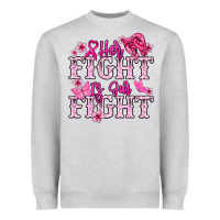 Heather Grey Her fight is our fight Cancer Awareness Heavyweight Sweatshirt - HowdyJamesFarm