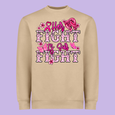 Her Fight Is Our Fight Cancer Awareness Heavyweight Sweatshirt Designed By Howdyjamesfarm