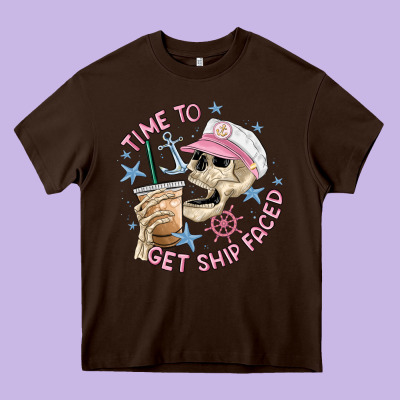 Time To Get Ship Faced Heavy Core Tee Designed By Maliassmallbusiness