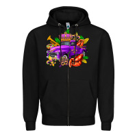 Black mardi gras truck olivia Zipper Hoodie - OliviaCreatesArt