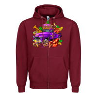 Burgundy mardi gras truck olivia Zipper Hoodie - OliviaCreatesArt
