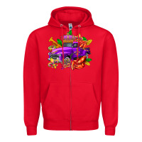Red mardi gras truck olivia Zipper Hoodie - OliviaCreatesArt