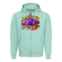 Seafoam mardi gras truck olivia Zipper Hoodie - OliviaCreatesArt