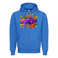 True Royal mardi gras truck olivia Zipper Hoodie - OliviaCreatesArt