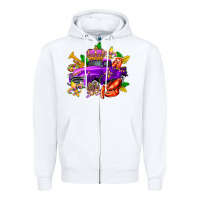 White mardi gras truck olivia Zipper Hoodie - OliviaCreatesArt