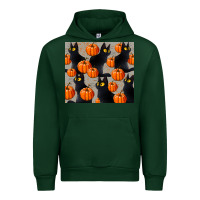 Forest Green black cat with pumpkins tumbler Urban Hoodie - LillyAllenDesigns