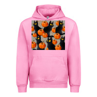Fuchsia Pink black cat with pumpkins tumbler Urban Hoodie - LillyAllenDesigns