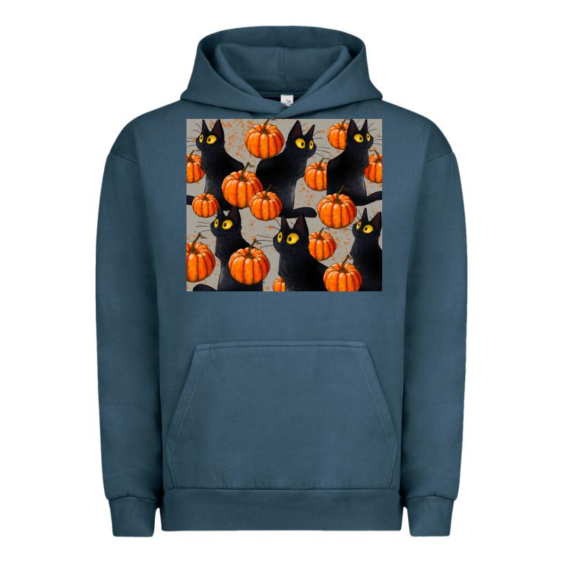 Black Cat With Pumpkins Tumbler Urban Hoodie by LillyAllenDesigns | Teevron