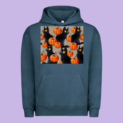 Black Cat With Pumpkins Tumbler Urban Hoodie Designed By Lillyallendesigns