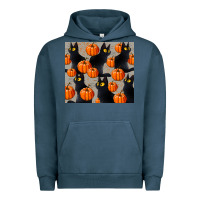Pigment Midnight Navy black cat with pumpkins tumbler Urban Hoodie - LillyAllenDesigns