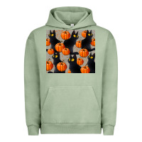 Pigment Oil Green black cat with pumpkins tumbler Urban Hoodie - LillyAllenDesigns