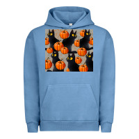 Pigment Pebble Blue black cat with pumpkins tumbler Urban Hoodie - LillyAllenDesigns