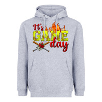 Heather Grey It's Game Day Softball Heavyweight Hoodie - BundleAndBundleShop