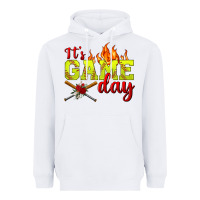 White It's Game Day Softball Heavyweight Hoodie - BundleAndBundleShop
