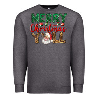 Charcoal Heather merry christmas y'all Premium Sweatshirt - BundleAndBundleShop