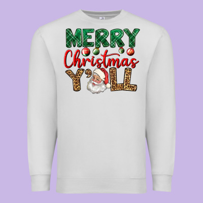 Merry Christmas Y'all Premium Sweatshirt Designed By Bundleandbundleshop