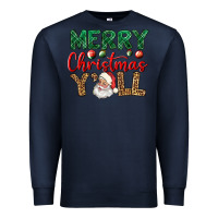 Navy merry christmas y'all Premium Sweatshirt - BundleAndBundleShop