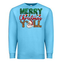 Ocean Blue merry christmas y'all Premium Sweatshirt - BundleAndBundleShop