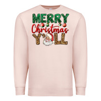 Pale Pink merry christmas y'all Premium Sweatshirt - BundleAndBundleShop