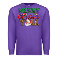 Purple merry christmas y'all Premium Sweatshirt - BundleAndBundleShop