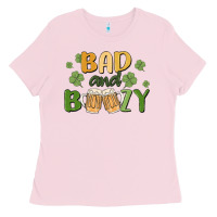 Bubblegum Pink bad and boozy Ladies Tee - MaliasSmallBusiness