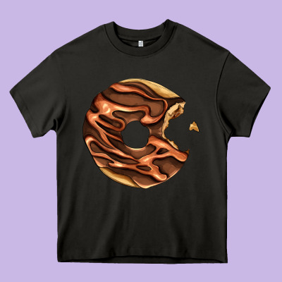 Chocolate Donut Heavy Core Tee Designed By Adodesignshop