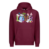 Burgundy Easter Day Love Nurse Premium Hoodie - OliviaCreatesArt