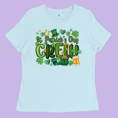 St.patrick's Day Crew Ladies Tee Designed By Maliassmallbusiness
