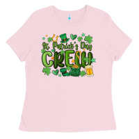 Bubblegum Pink st.patrick's day crew Ladies Tee - MaliasSmallBusiness