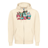 Sandshell pig coffee cups Zipper Hoodie - OliviaCreatesArt