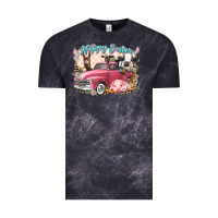 Cloud Black Happy Easter truck with Easter farm animals Vintage Tee - LillyAllenDesigns