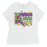 White mardi gras cutie Ladies Tee - MaliasSmallBusiness
